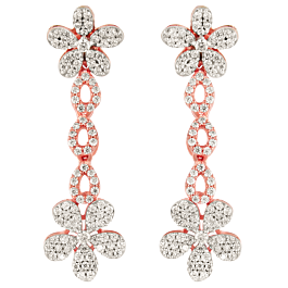 Spectacular Floral Diamond Earrings-EF IF VVS-18kt Rose Gold