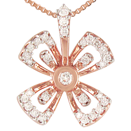 Splendid Floral Diamond Pendants-EF IF VVS-18kt Rose Gold
