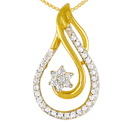 Adorable Pear Pattern Floral Diamond Pendants-EF IF VVS-18kt Rose Gold