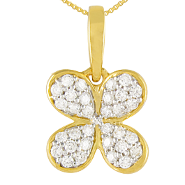 Beautiful Simple Floral Diamond Pendants-EF IF VVS-18kt Rose Gold