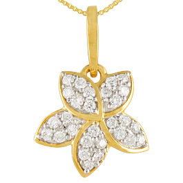 Dainty Chic Floral Studded Diamond Pendants-EF IF VVS-18kt Rose Gold