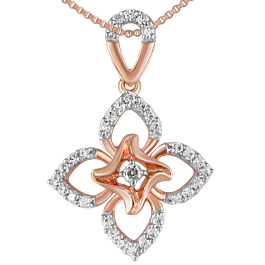 Fashionable Trendy Floral Diamond Pendants-EF IF VVS-18kt Rose Gold