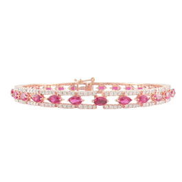 Vibrant Ruby Studded Diamond Bracelets-5.5