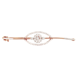 Sparkling Floral Oval Pattern Diamond Bracelets