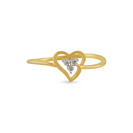 Ethereal Heartin With Floral Pattern Diamond Rings-EF IF VVS-18kt Rose Gold-7