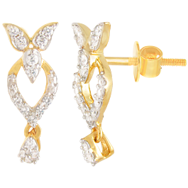 Shining Tri Petal Pear Drop Diamond Earrings-EF IF VVS-18kt Rose Gold