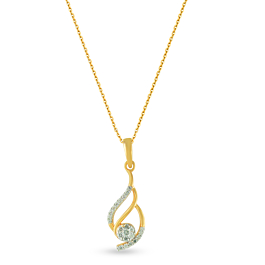 Vintage Twirl Pattern Diamond Necklace-EF IF VVS-18kt Rose Gold-