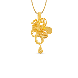Effulgent Floral Gold Pendant
