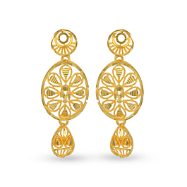 Appealing Floral Gold Earrings