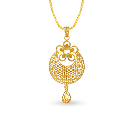 Ethereal Floral Drops Gold Pendant