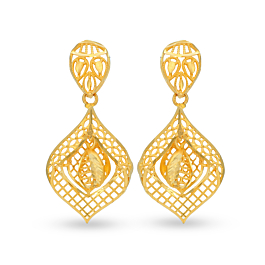 Dazzling Textured Box Gold Earrings