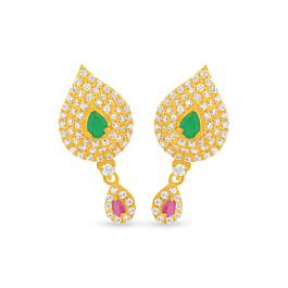 Bewitching Glint Stone Gold Earrings