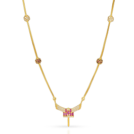 Beautiful Pink Stone Gold Necklace