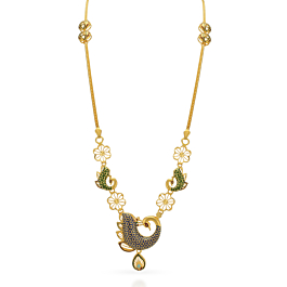 Gorgeous Enamel Coated Peacock Gold necklace