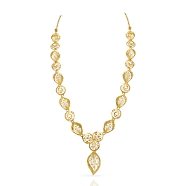 Impressive Tri Petal Floral Gold Necklace