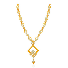 Elegant Cubic Design Gold Necklace
