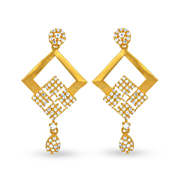 Mesmerizing Square Shaped Gold Earrings