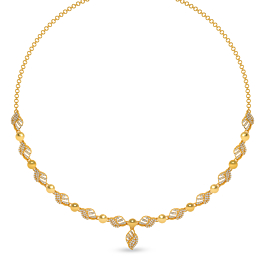 Shimmering Modern Bloom Gold Necklace