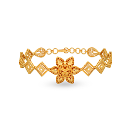 Attractive Floral Gold Bracelet