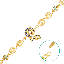 Charming Enamel Coated Peacock Gold Bracelet