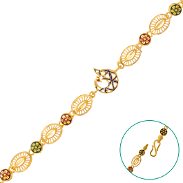 Sparkling Triangular Peacock Gold Bracelet