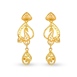 Glossy Peacock Gold Earrings
