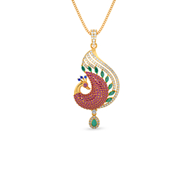 Dazzling Glint Peacock Gold Pendants
