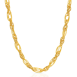 Gleaming Oval Design Interlooped Gold Chain