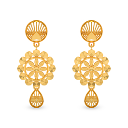 Dancing Floral Gold Earrings
