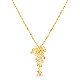 Glittering Net Blooming Entwined Gold Necklace