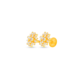Traditional Floral Gold Earrings