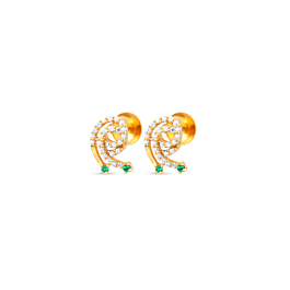 Amazing Gilttering Colour Stone Gold Earrings