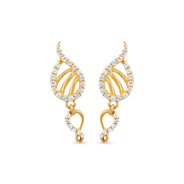 Stylish Trendy Stone Gold Earrings
