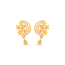 Amazing Cluster Floral Gold Earrings
