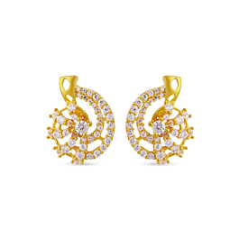 Dazzle Curve Design Gold Earrings
