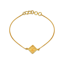 Charismatic Rhombus Pattern Gold Bracelet