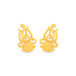 Trendy Swirly Gold Earrings
