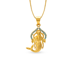 Ornate Mermaid Gold Pendant