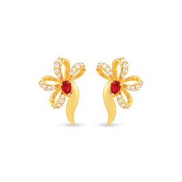 Alluring Bloom Gold Earrings