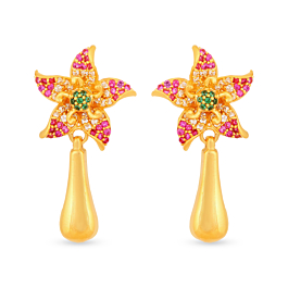 Charismatic Floral Gold Earrings