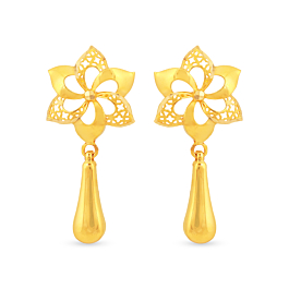 Ravishing Floral Gold Earrings