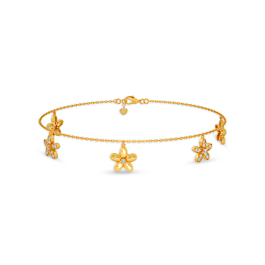 Sleek Floral Gold Bracelets