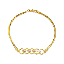 Glitzy Hexa Pattern Gold Bracelet