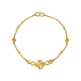 Glossy Floral Gold Bracelet