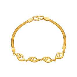 Graceful Twisted Design Gold Bracelet