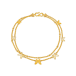Charming Dual Layered Butterfly Gold Bracelet