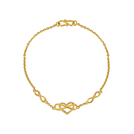 Modish Infinity Heart Gold Bracelet