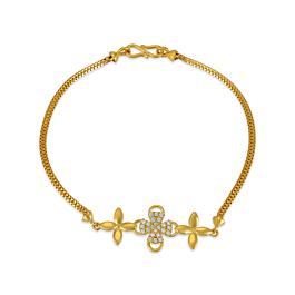Enchanting Tri Floret Gold Bracelet