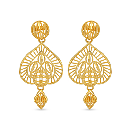 Delightful Elliptical Shape Gold Earrings