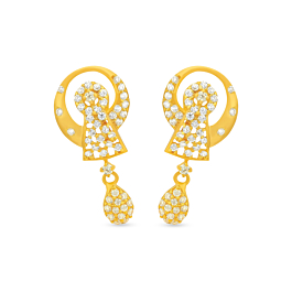 Sparkle Drops Stylish Gold Earrings
